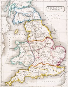 Map of England, Britannia Antiqua, from 